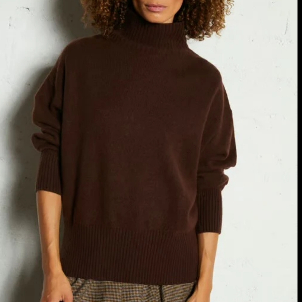 🆕 SUNCOO PARIS 100% WOOL SWEATER TURTLENECK CHOCOLATE
